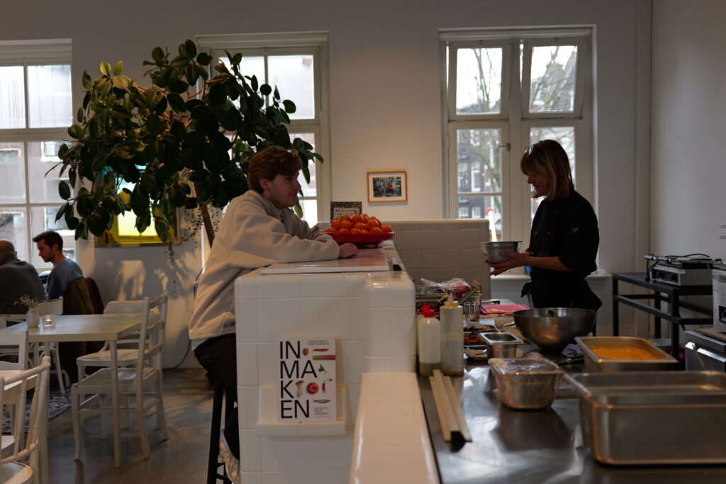 People at bar talking